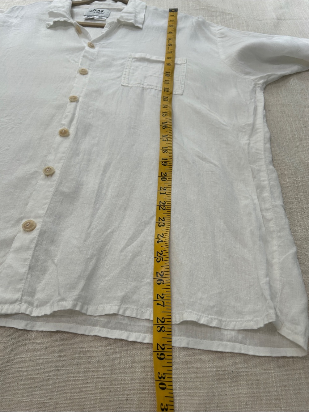 Flax White Linen Button Up Shirt Women’s Medium Oversized Casual Resortwear - Picture 7 of 10